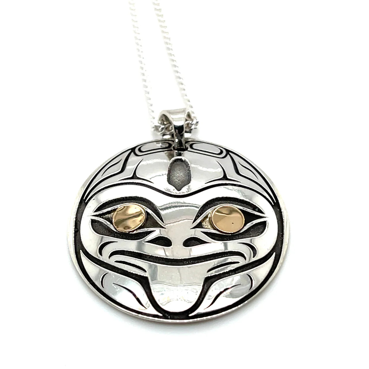 Grant Pauls Pendant Sterling Silver with 14K Gold Frog - Grant Pauls - Silver Pendant - House of Himwitsa Art Gallery