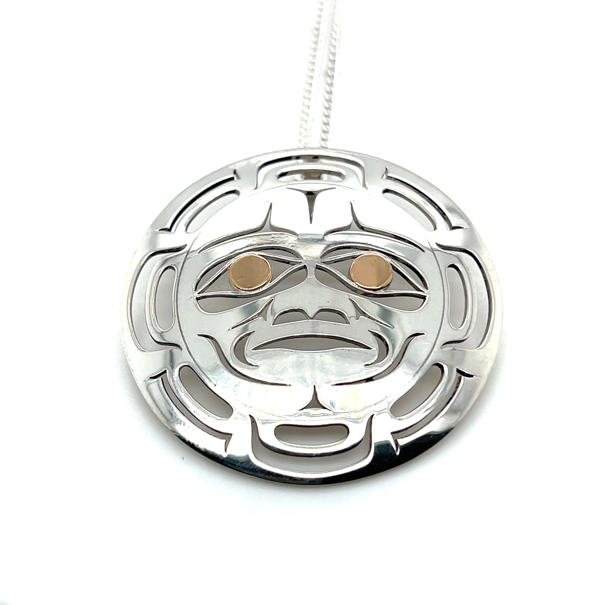 Grant Pauls Pendant Sterling Silver with 14K Gold Moon Mask