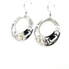 Grant Pauls Sterling Silver Earrings and 14k Round Raven Offset