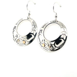 Grant Pauls Sterling Silver Earrings and 14k Round Raven Offset