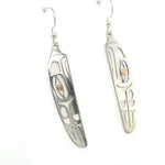 Grant Pauls Silver Earrings and 14k Eye Eagle Feather