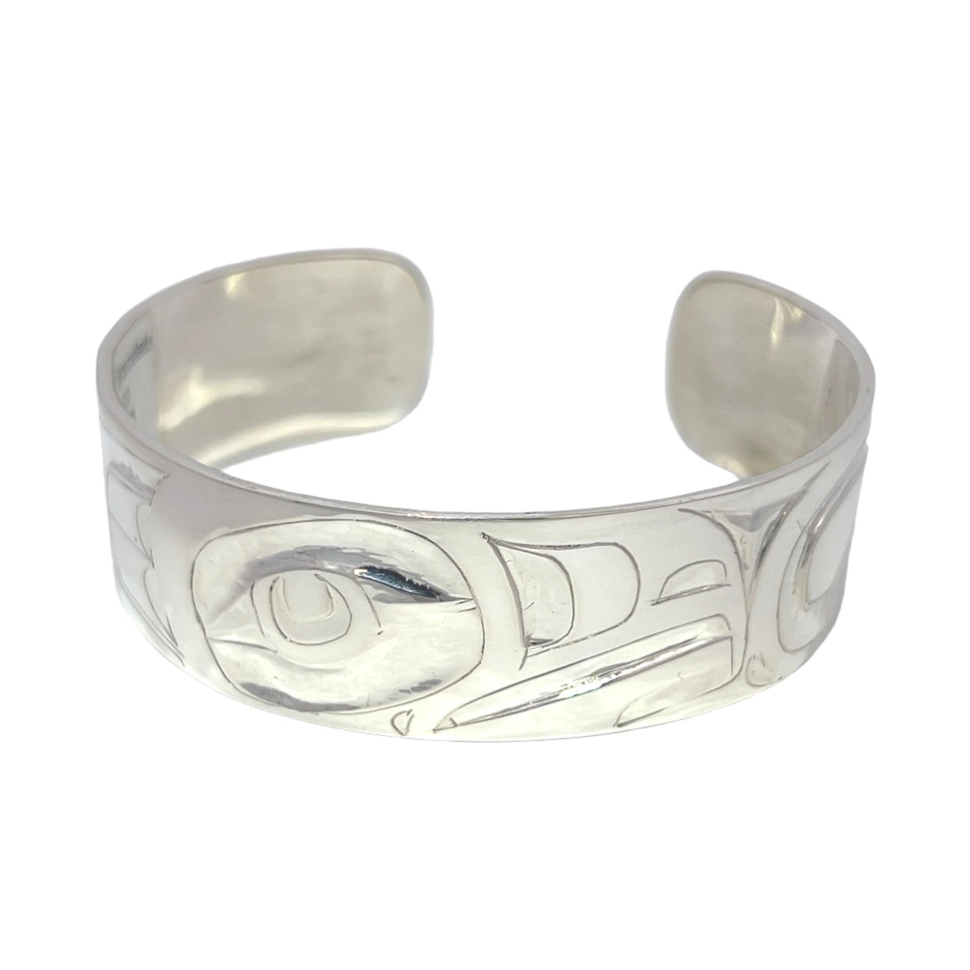 Alvin Adkins Thunderbird 3/4" Width  x 6" Diameter Silver Bracelet - Alvin Adkins - Jewellery Sterling Silver Bracelets - House of Himwitsa Art Gallery