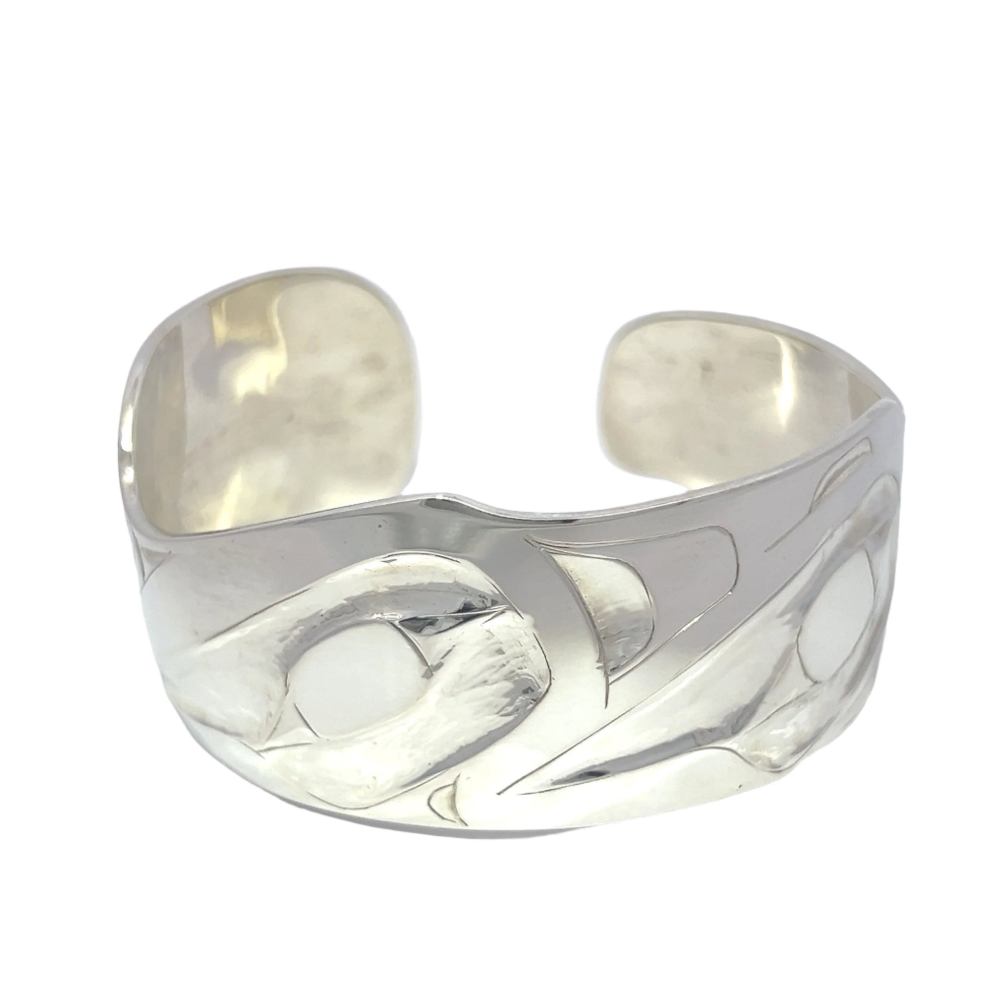 Alvin Adkins Butterfly 1" Width  x 6" Diameter Silver Bracelet - Alvin Adkins - Jewellery Sterling Silver Bracelets - House of Himwitsa Art Gallery