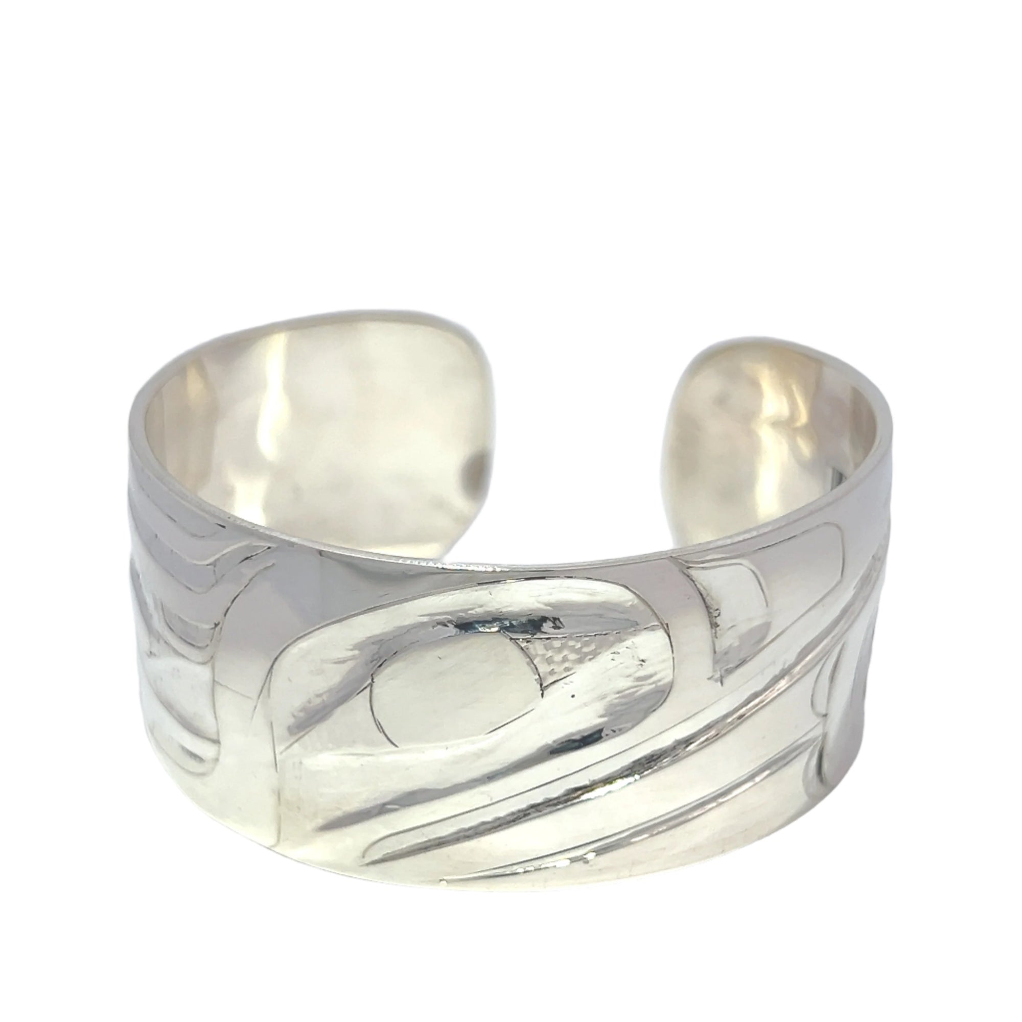 Alvin Adkins Hummingbird 1" Width  x 6" Diameter Silver Bracelet - Alvin Adkins - Jewellery Sterling Silver Bracelets - House of Himwitsa Art Gallery