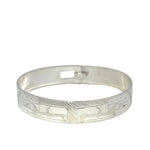 Gilbert Pat Raven Split Eagle 1/2'' Width x  7.1/2" Diameter Silver Bangle - Gilbert Pat - Jewellery Sterling Silver Bracelets - House of Himwitsa Art Gallery