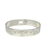 Gilbert Pat Split Wolf 1/2'' Width x  7.1/2" Diameter Silver Bangle - Gilbert Pat - Jewellery Sterling Silver Bracelets - House of Himwitsa Art Gallery