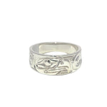 Ron Jackson Eagle 3/8" Silver Tapered Band Rings - Ron Jackson - Jewellery - House of Himwitsa Art Gallery