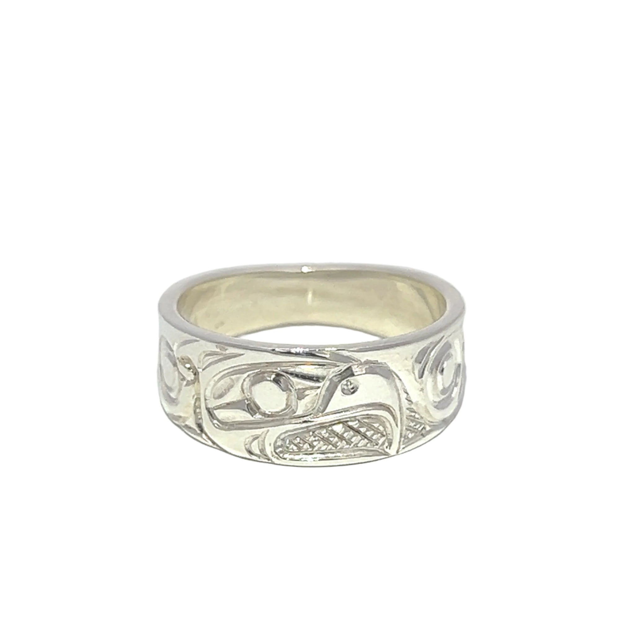 Ron Jackson Thunderbird 3/8" Silver Tapered Band Rings - Ron Jackson - Jewellery - House of Himwitsa Art Gallery