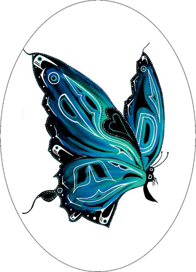 Sticker Diane Levesque Butterfly - Canadian Art Prints Inc. - Sticker - House of Himwitsa Art Gallery