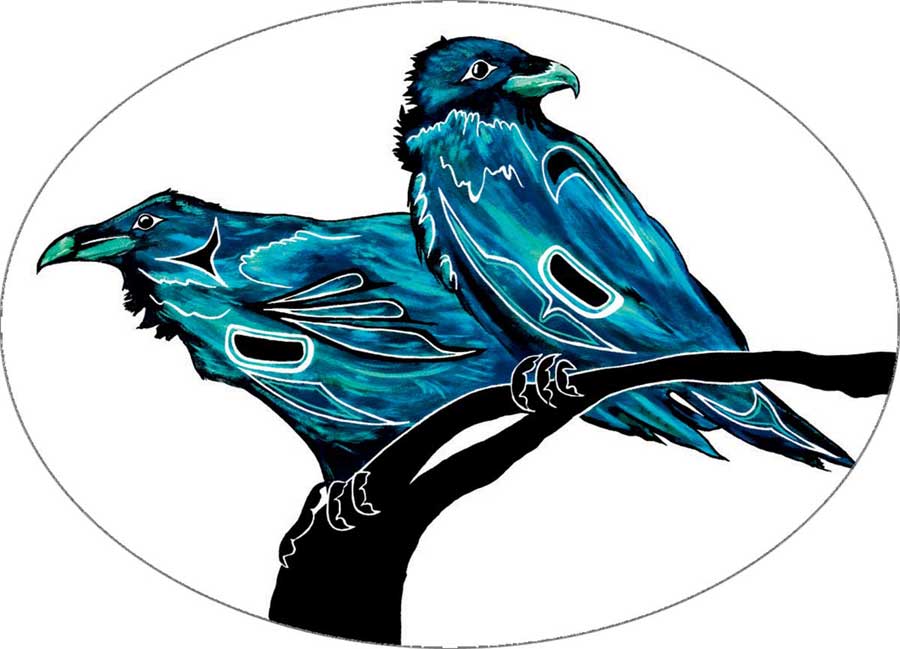 Sticker Diane Levesque Two Ravens - Canadian Art Prints Inc. - Sticker - House of Himwitsa Art Gallery