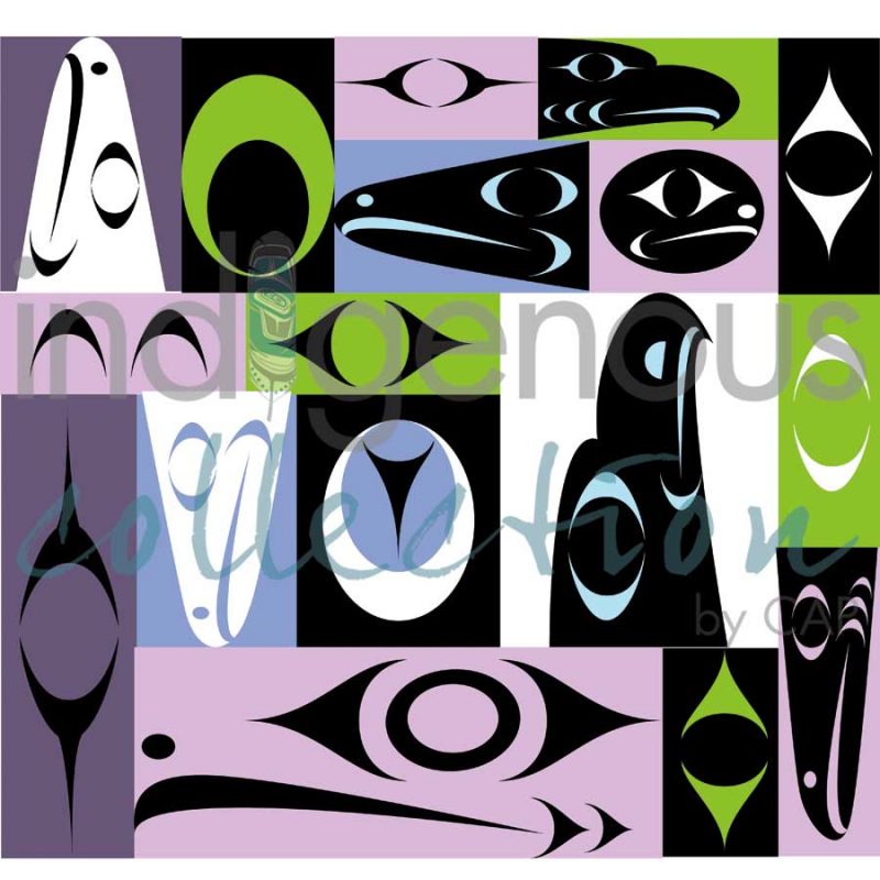 Matted Art Card Zac George Salish Mural Design -  - Matted Art Card - House of Himwitsa Art Gallery