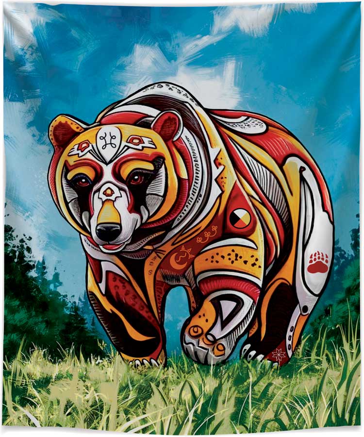 Blankets Indigenous Collection Stephanie White Spirit Bear -  - Blankets - House of Himwitsa Art Gallery
