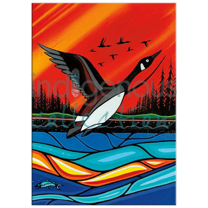 Magnet Jeffrey Red-George Canadian Geese in Flight