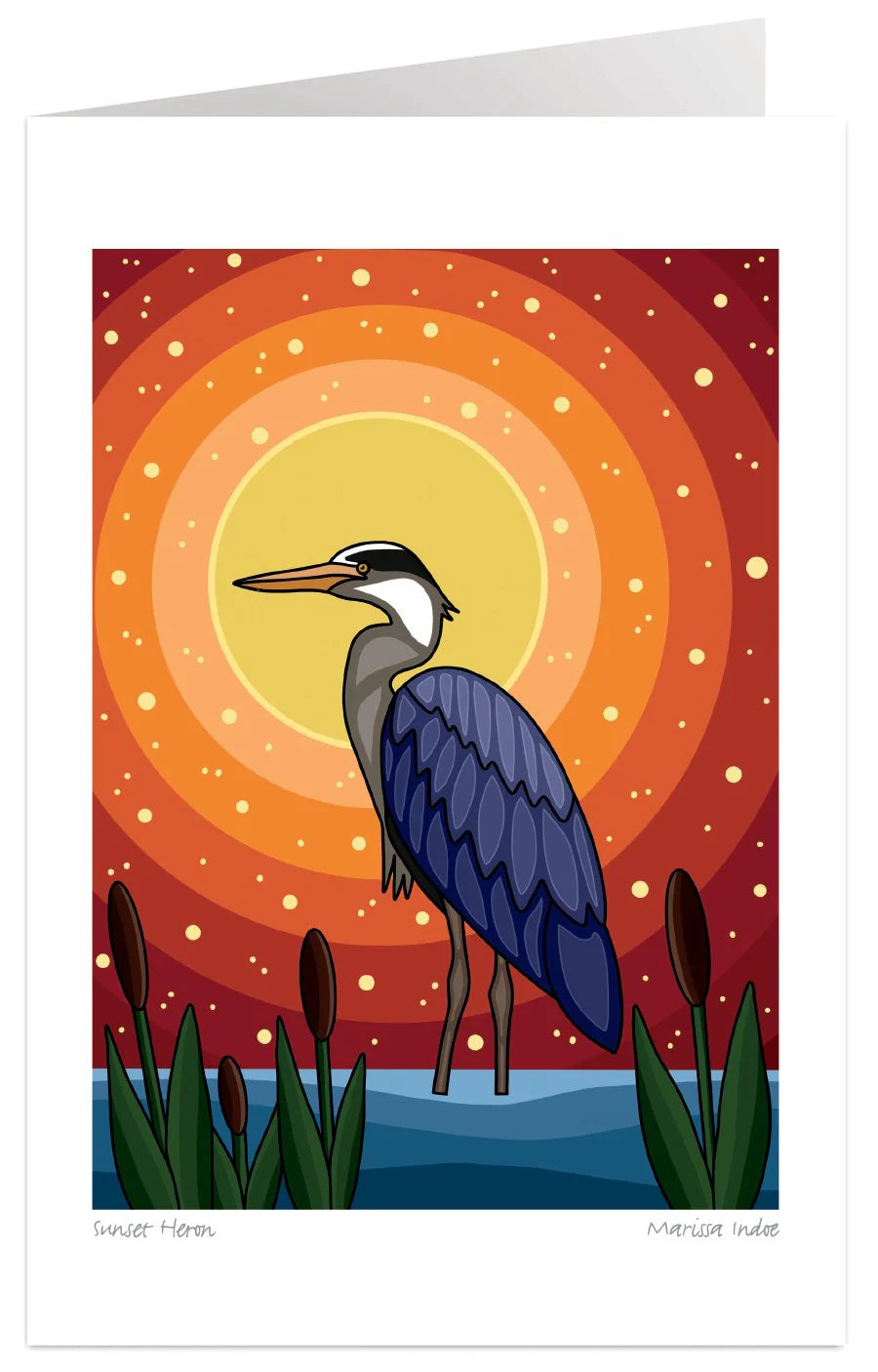Art Card Marissa Indoe Sunset Heron