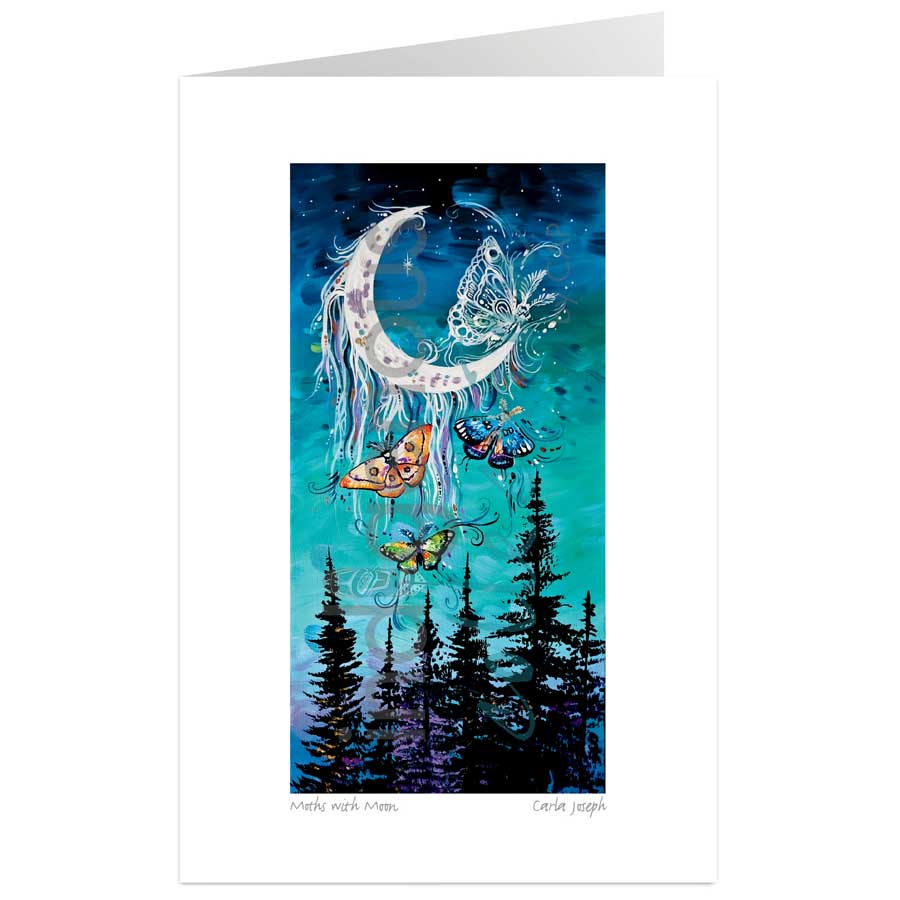 Art Card Carla Joseph Moths with Moon