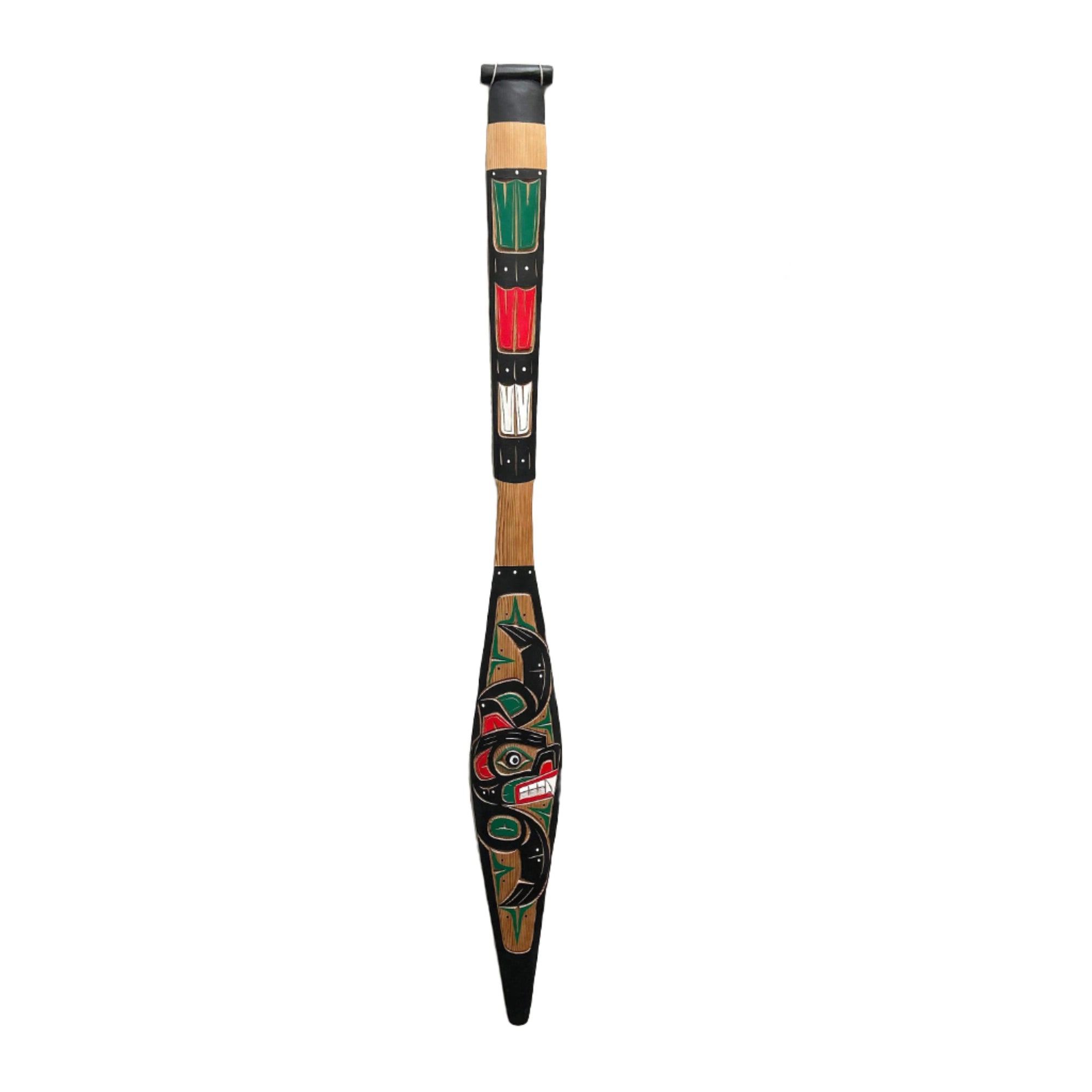 LAURENCE SCOW BEAR YELLOW CEDAR PADDLE 5 FEET -  - PANEL - House of Himwitsa Art Gallery