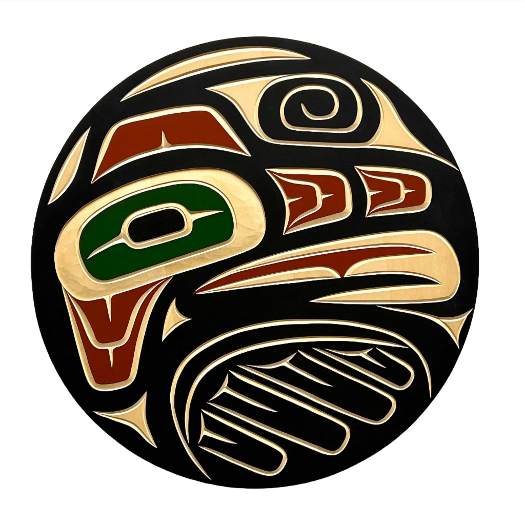 Valencia Bird Yellow Cedar Panel Thunderbird 10" -  - Carving - House of Himwitsa Art Gallery