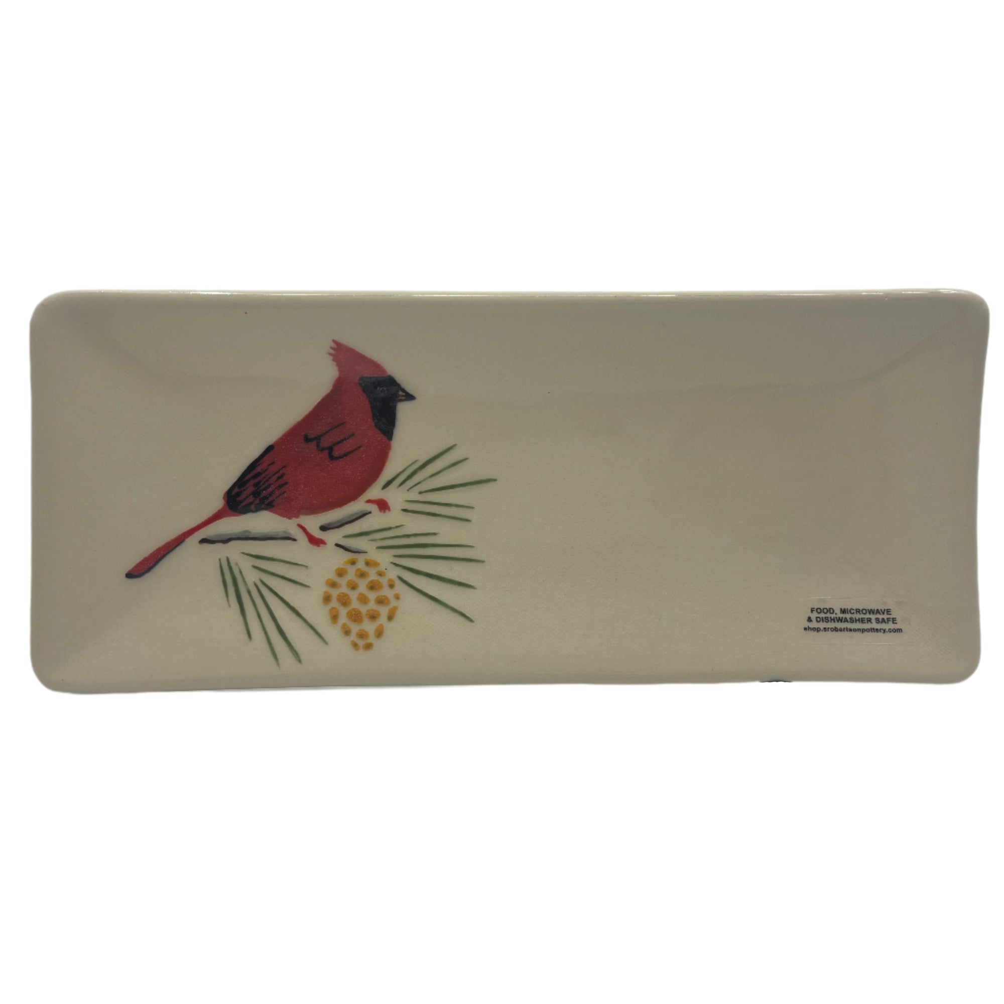 Susan Robertson Rectangle Plate Cardinal -  - Plates - House of Himwitsa Art Gallery