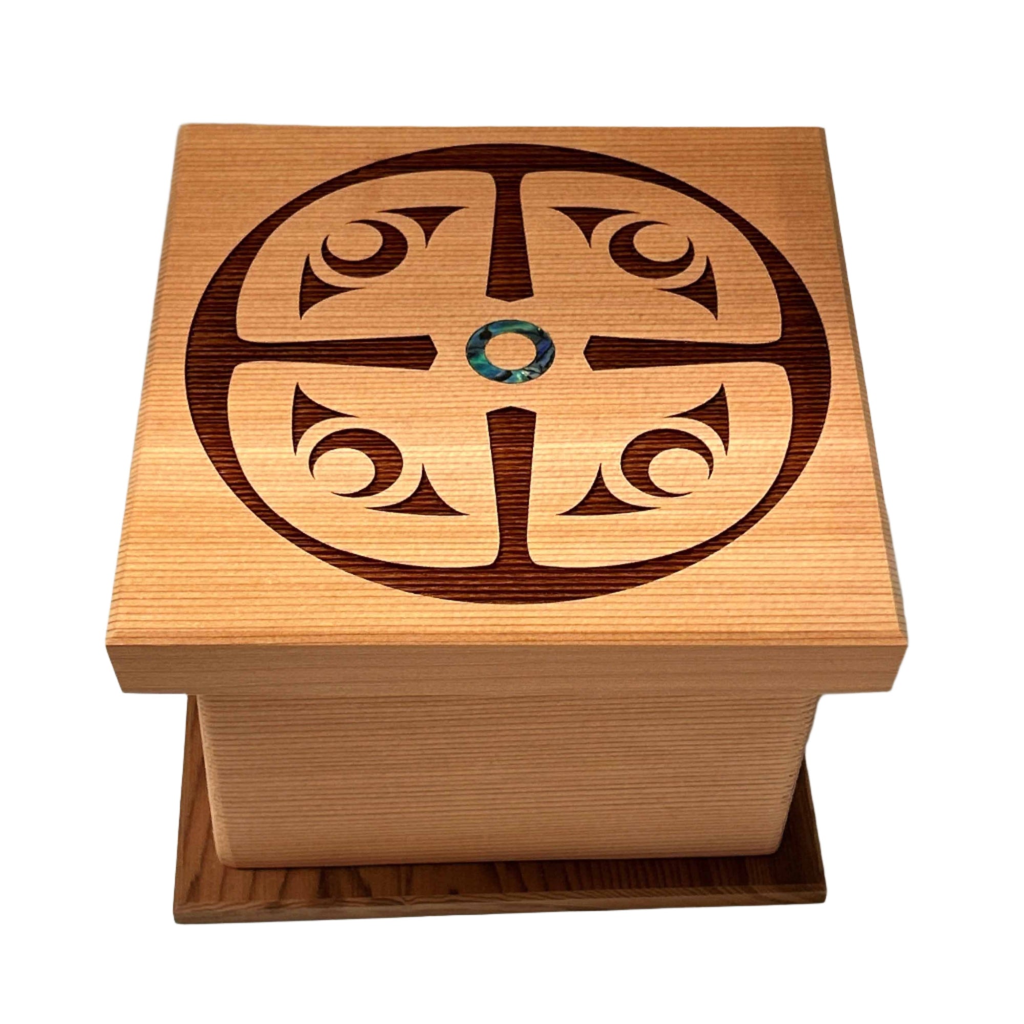 Shain Jackson Red Cedar Spindle Whorl Bentwood Box - Shain Jackson - Bentwood Box - House of Himwitsa Art Gallery