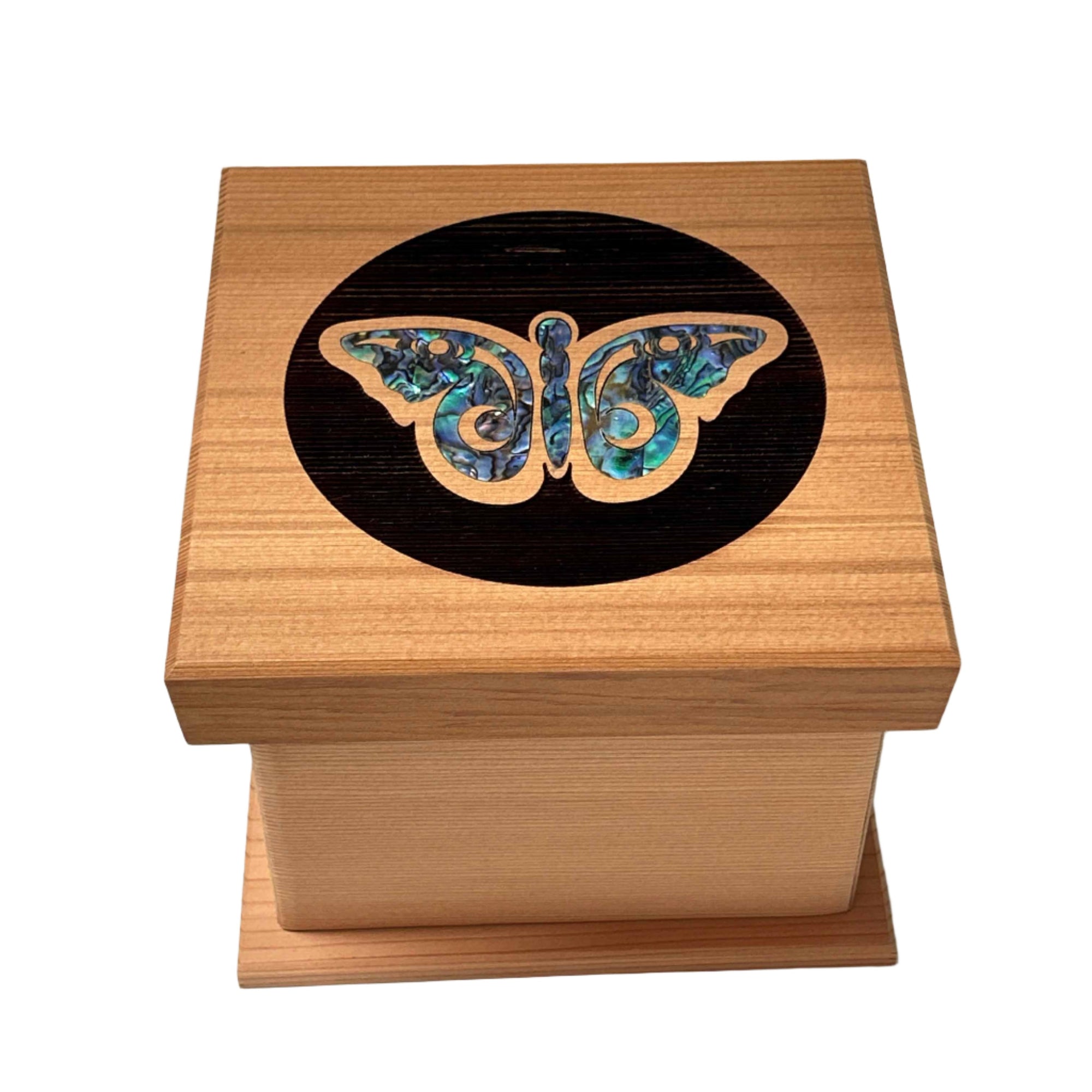 Shain Jackson Red Cedar Butterfly Bentwood Box - Shain Jackson - Bentwood Box - House of Himwitsa Art Gallery