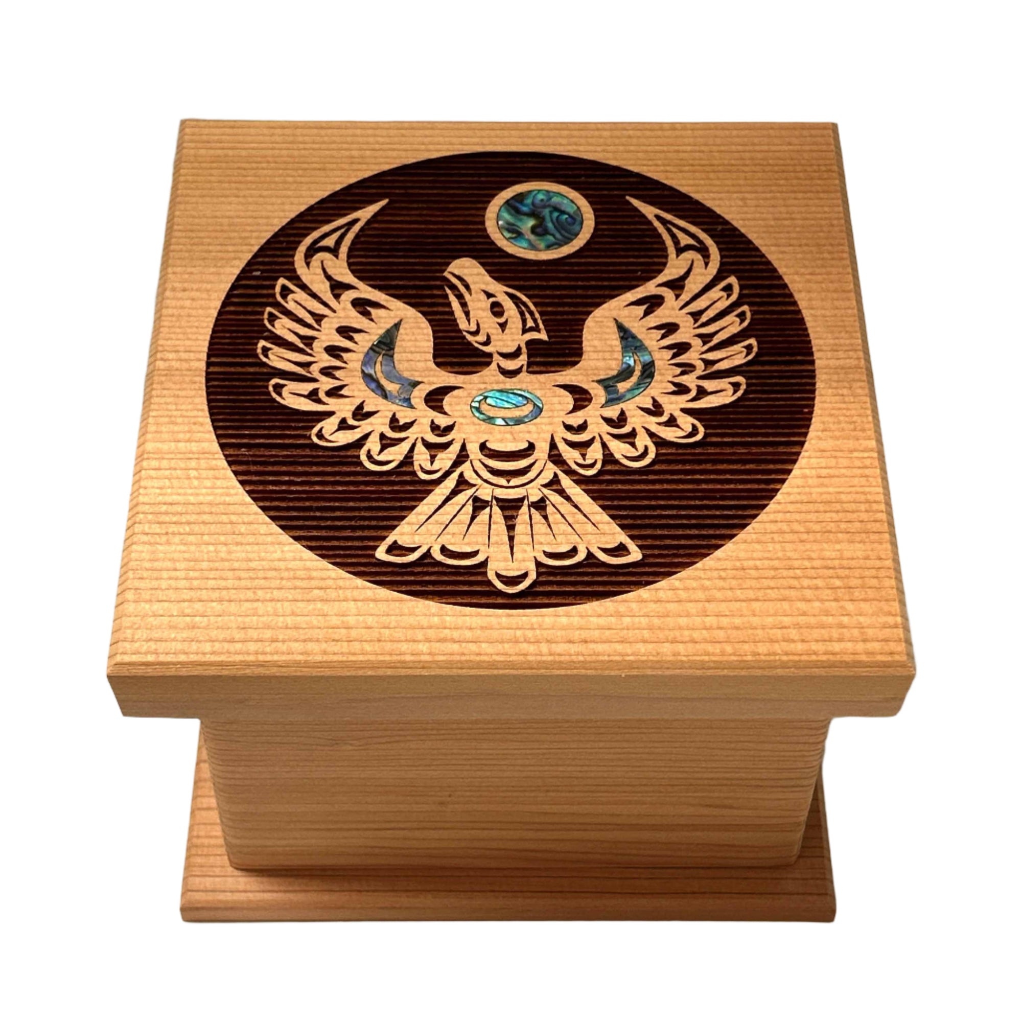 Shain Jackson Red Cedar Thunderbird Bentwood Box - Shain Jackson - Bentwood Box - House of Himwitsa Art Gallery