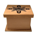 Shain Jackson Red Cedar Sun Bentwood Box - Shain Jackson - Bentwood Box - House of Himwitsa Art Gallery
