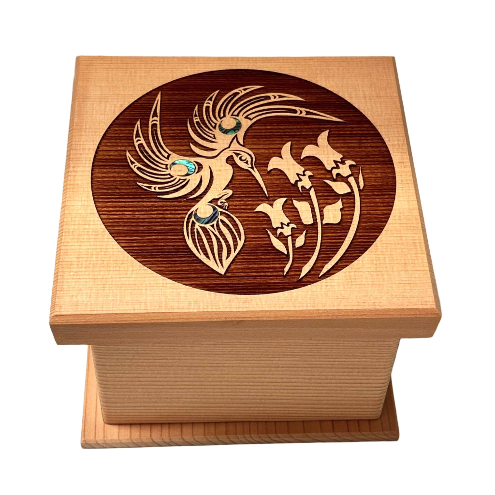 Shain Jackson Red Cedar Hummingbird Bentwood Box - Shain Jackson - Bentwood Box - House of Himwitsa Art Gallery