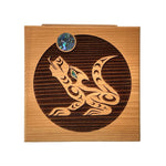 Shain Jackson Red Cedar Wolf  Bentwood Box Small -  - Bentwood Box - House of Himwitsa Art Gallery