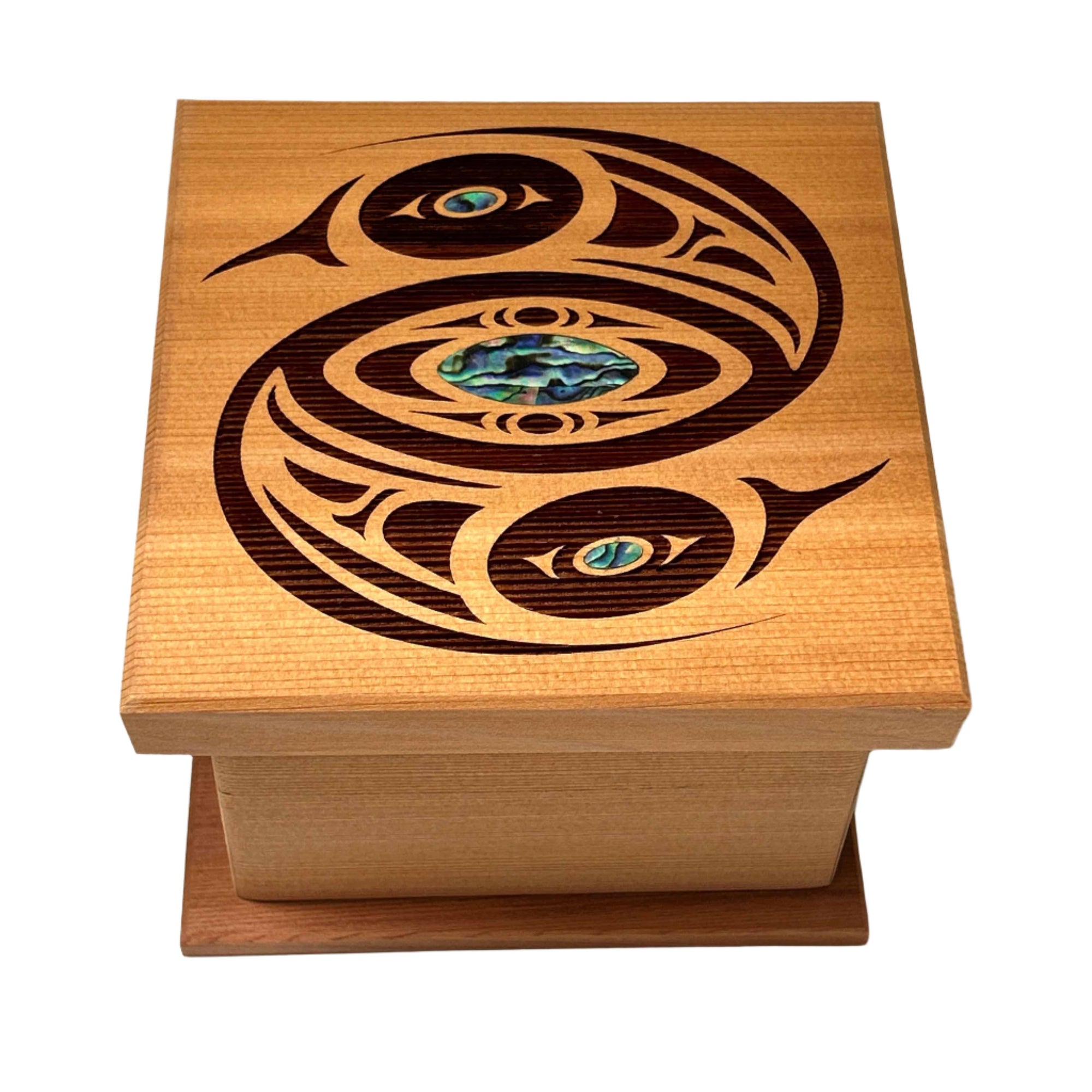 Shain Jackson Red Cedar Eagle Bentwood Box - Shain Jackson - Bentwood Box - House of Himwitsa Art Gallery