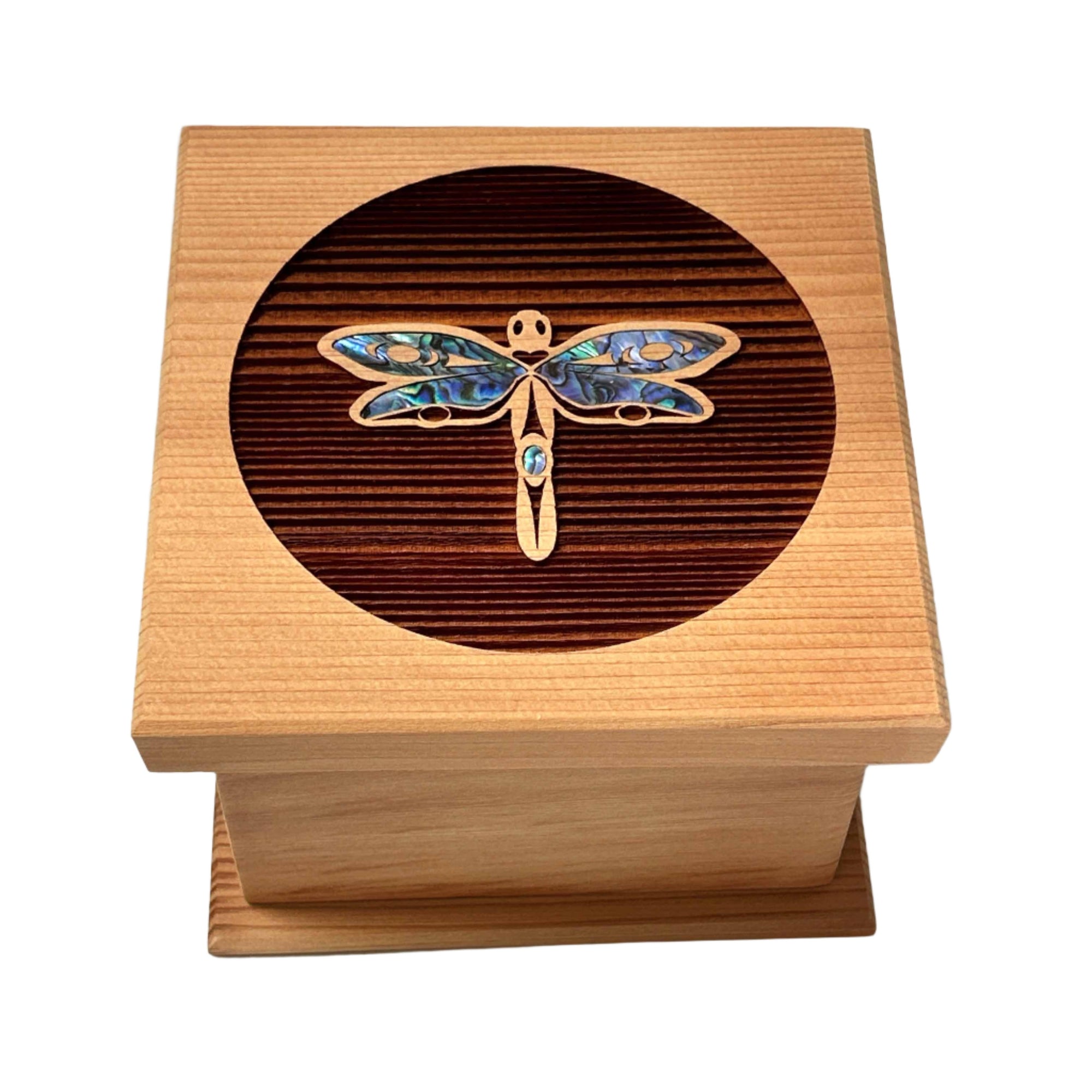 Shain Jackson Red Cedar Dragonfly Bentwood Box - Shain Jackson - Bentwood Box - House of Himwitsa Art Gallery