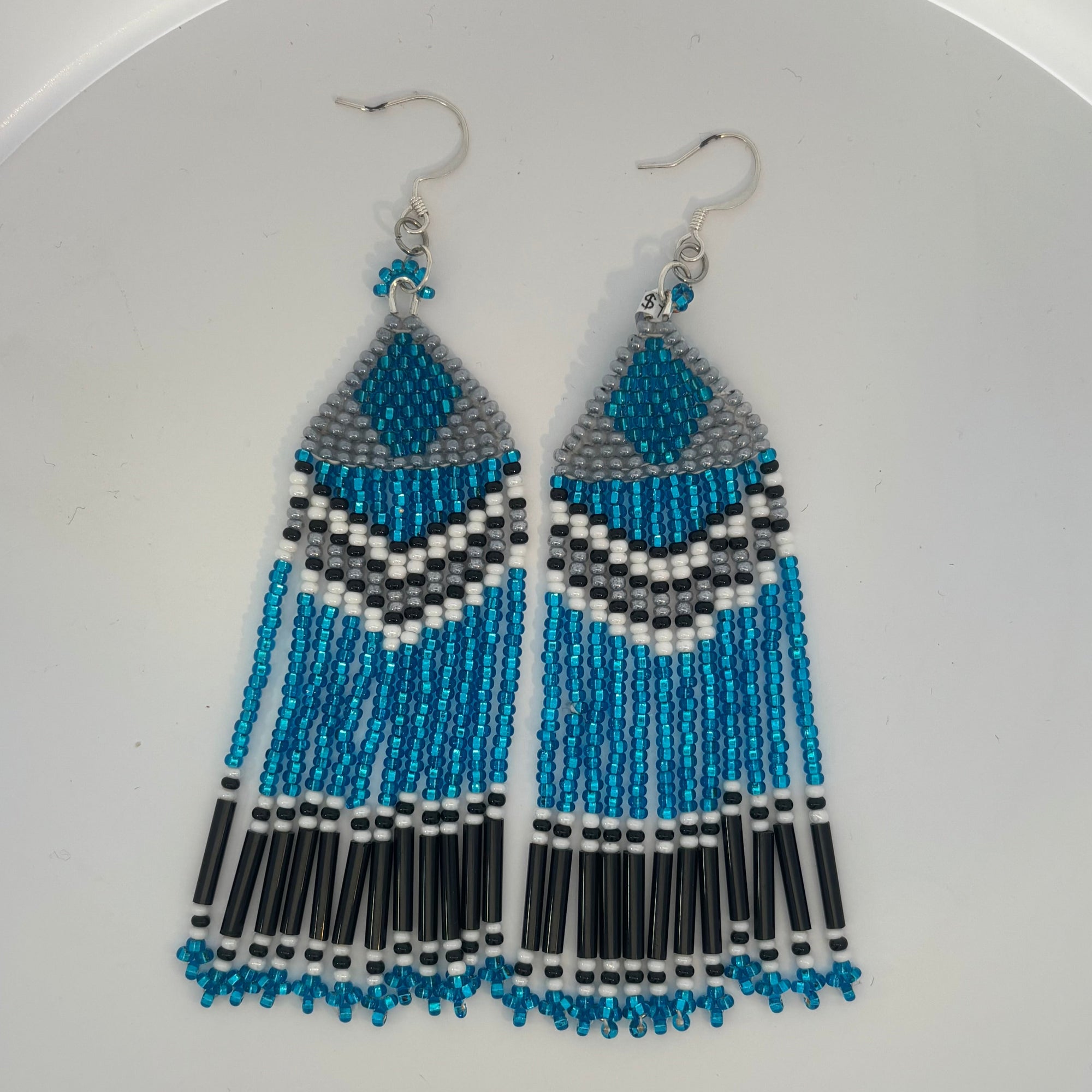 Beaded Earring Blue Diamond Wendy Doreen -  - Beaded Earrings - House of Himwitsa Art Gallery