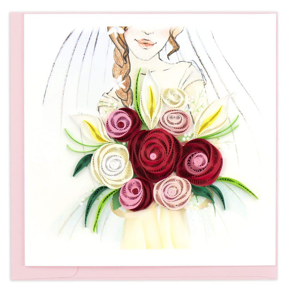 Quilling Art Card Bridal Bouquet