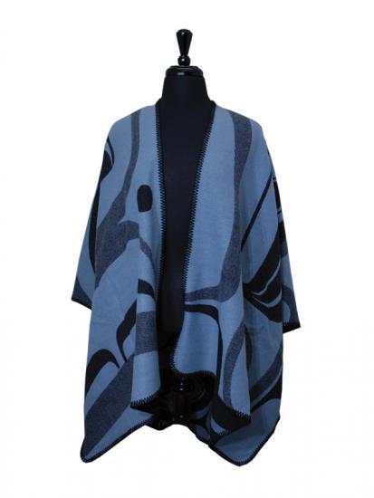 Cape Kelly Robinson Raven (Blue/Black) - Cape Kelly Robinson Raven (Blue/Black) -  - House of Himwitsa Native Art Gallery and Gifts