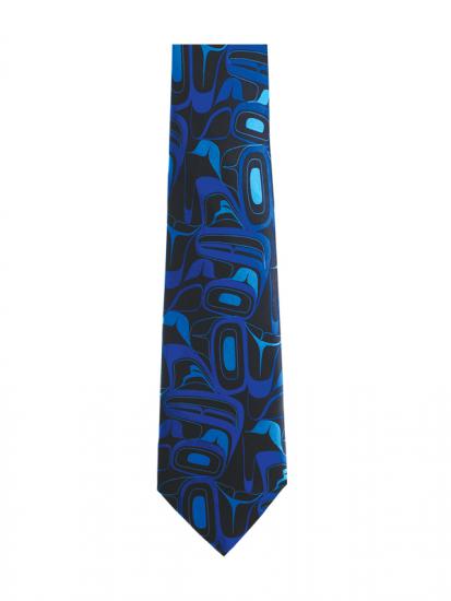 Silk Tie Kelly Robinson Eagle (Blue) - Silk Tie Kelly Robinson Eagle (Blue) -  - House of Himwitsa Native Art Gallery and Gifts