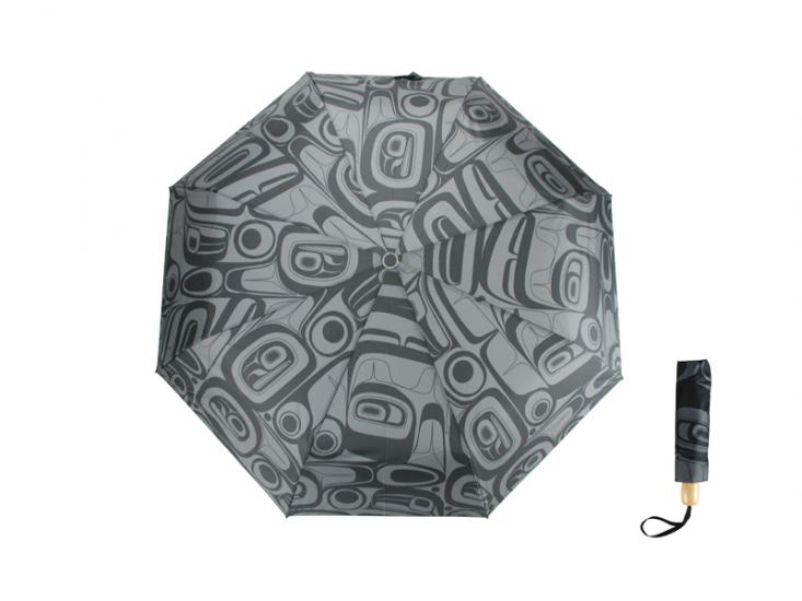 Umbrella Kelly Robinson Raven Charcoal - Umbrella Kelly Robinson Raven Charcoal -  - House of Himwitsa Native Art Gallery and Gifts