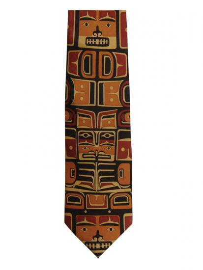 Silk Tie Bill Helin Chilkat Boxed (Rust) - Silk Tie Bill Helin Chilkat Boxed (Rust) -  - House of Himwitsa Native Art Gallery and Gifts
