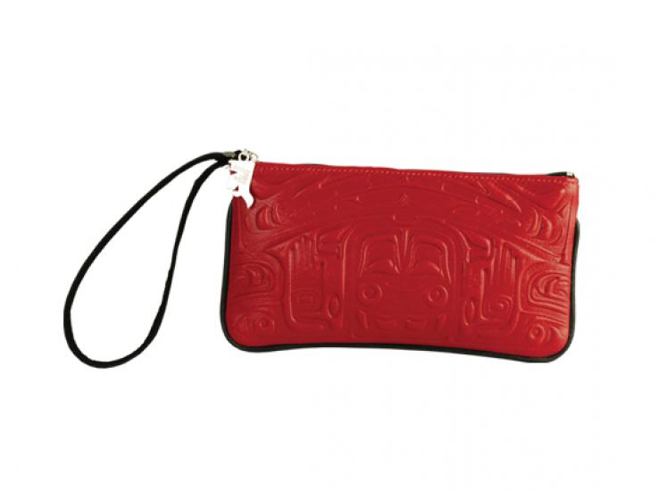 Wristlet Bear Box Red Deerskin