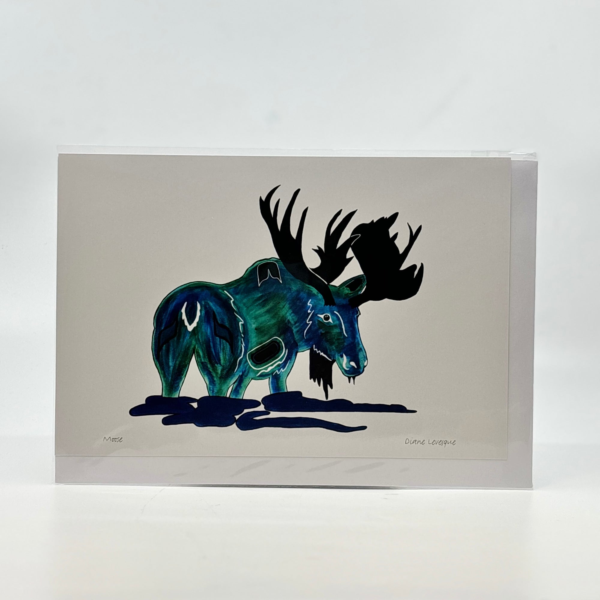 Art Card Diane Levesque Moose - Canadian Art Prints Inc. - Art Card - House of Himwitsa Art Gallery