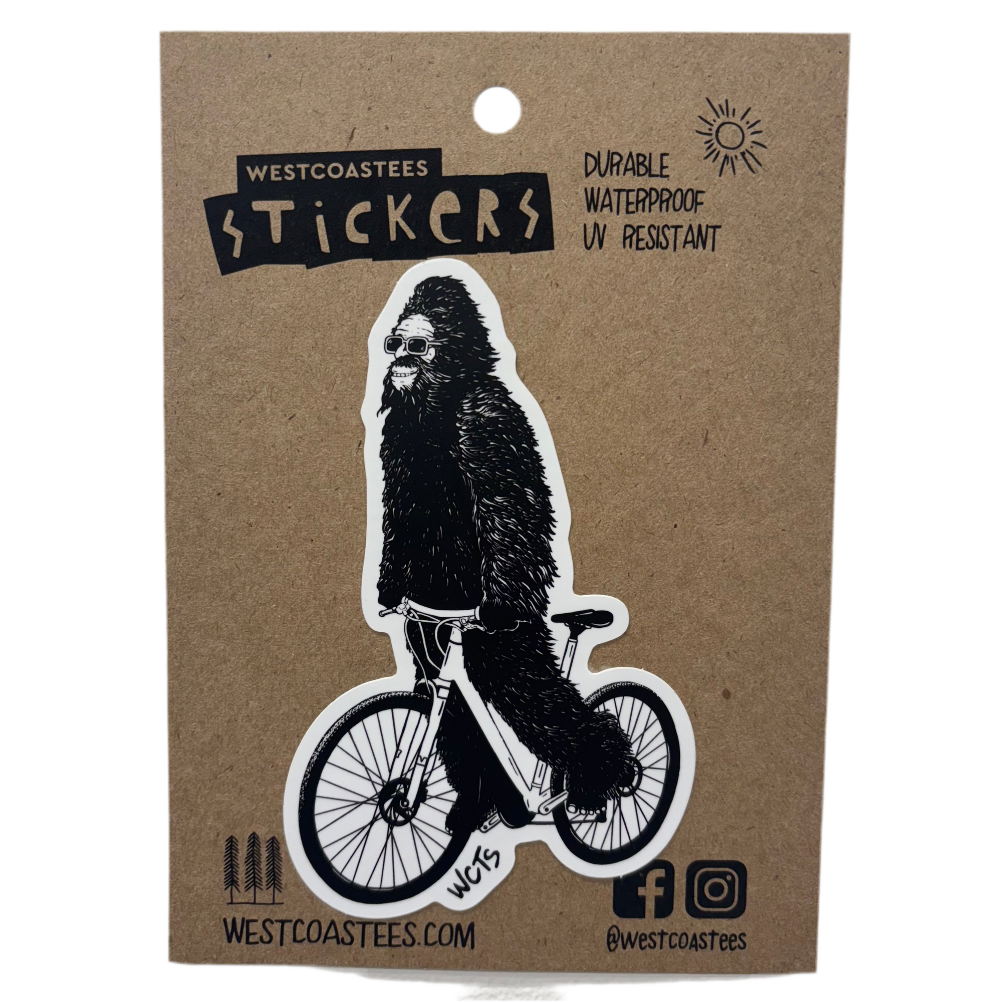Westcoastees Sticker Biking Squatch -  - Westcoastees Sticker - House of Himwitsa Art Gallery