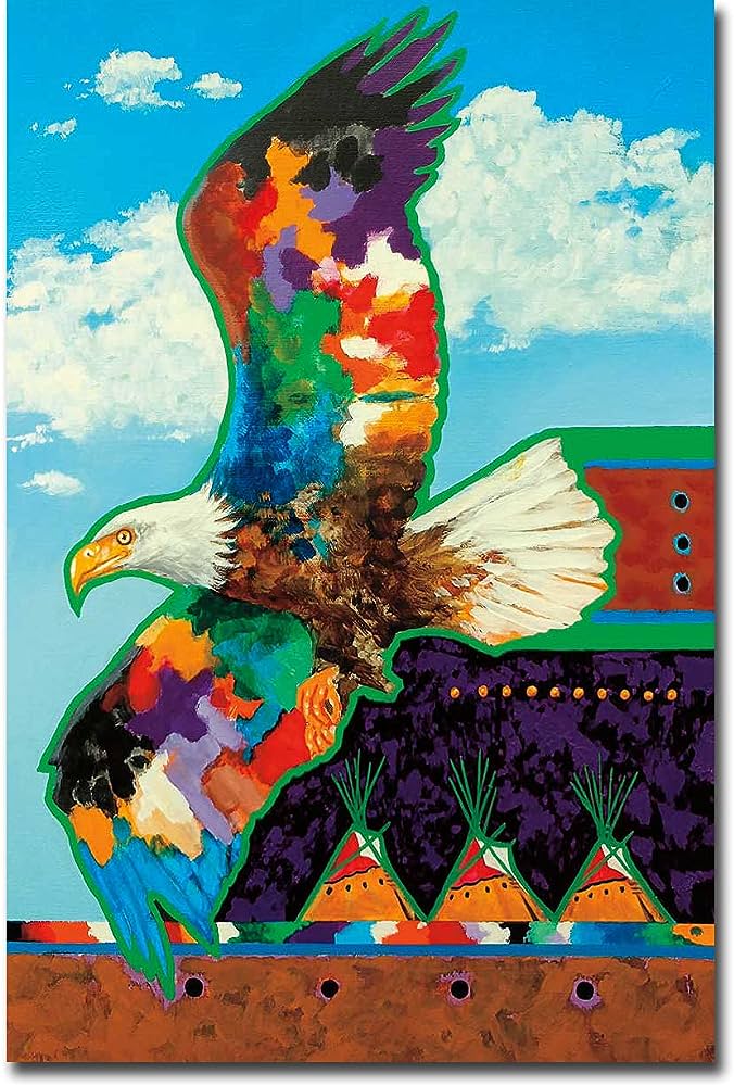 Art Card John Balloue Messenger From Above - Art Card John Balloue Messenger From Above -  - House of Himwitsa Native Art Gallery and Gifts