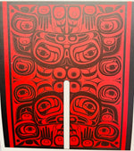 Wrap Shawl Spirit Of Nuxalk - Red and black - WS CMNK R - House of Himwitsa Native Art Gallery and Gifts