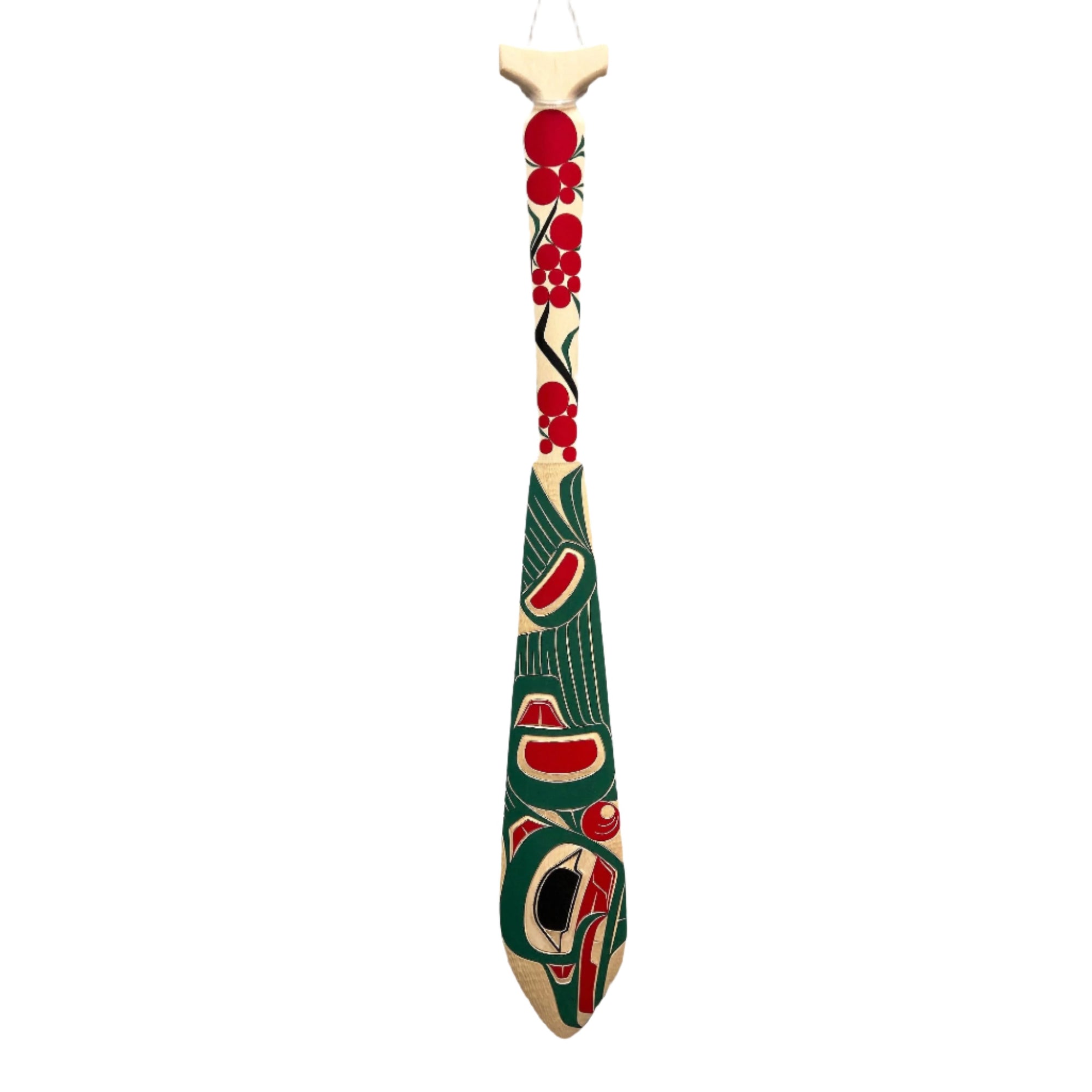Cecilia Adams Paddle Mountain Grouse With Berries - Cecilia Adams - PADDLES - House of Himwitsa Art Gallery