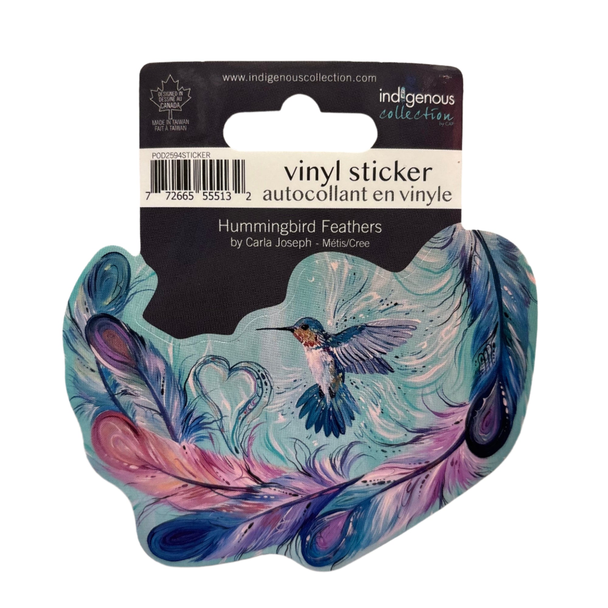Vinyl Sticker Hummingbird Feathers -  - Vinyl Sticker - House of Himwitsa Art Gallery