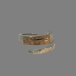 Corrine Hunt Silver Wrap Ring Wolf Size 6 -  - Silver Ring - House of Himwitsa Art Gallery