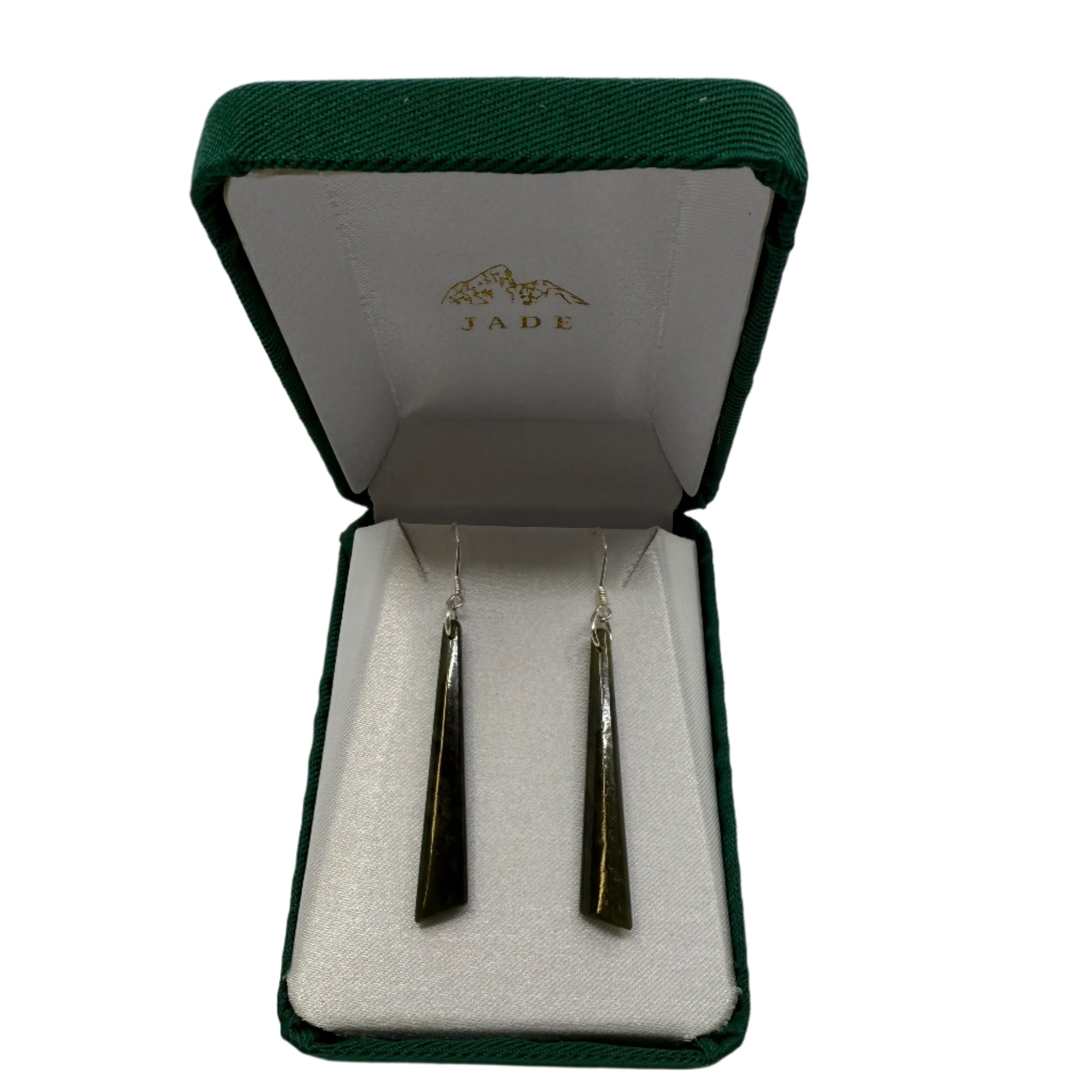 1.5" Jade Earrings Long Drop Earrings -  - Jade - House of Himwitsa Art Gallery