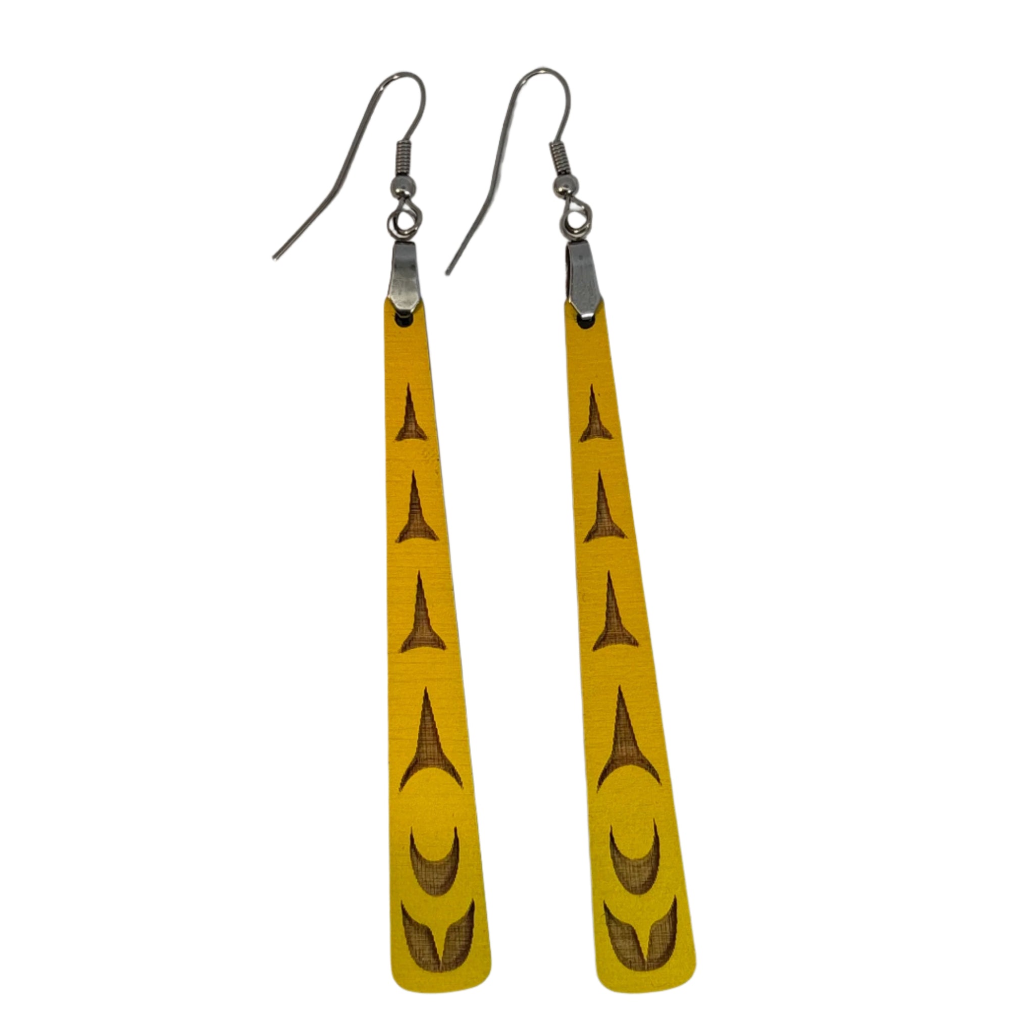 Raven Wolden Paddle Earrings -  - Earrings - House of Himwitsa Art Gallery