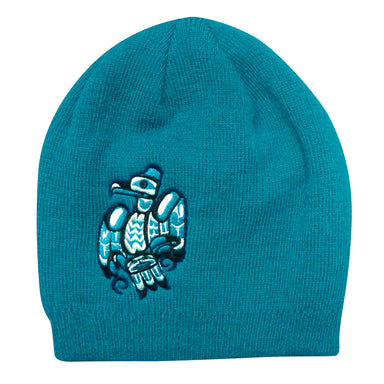 Embroidered Knitted Hat Francis Dick Raven -  - Toque - House of Himwitsa Art Gallery