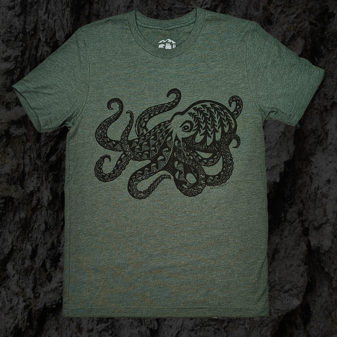 Westcoastees T-Shirt Forest Octopus