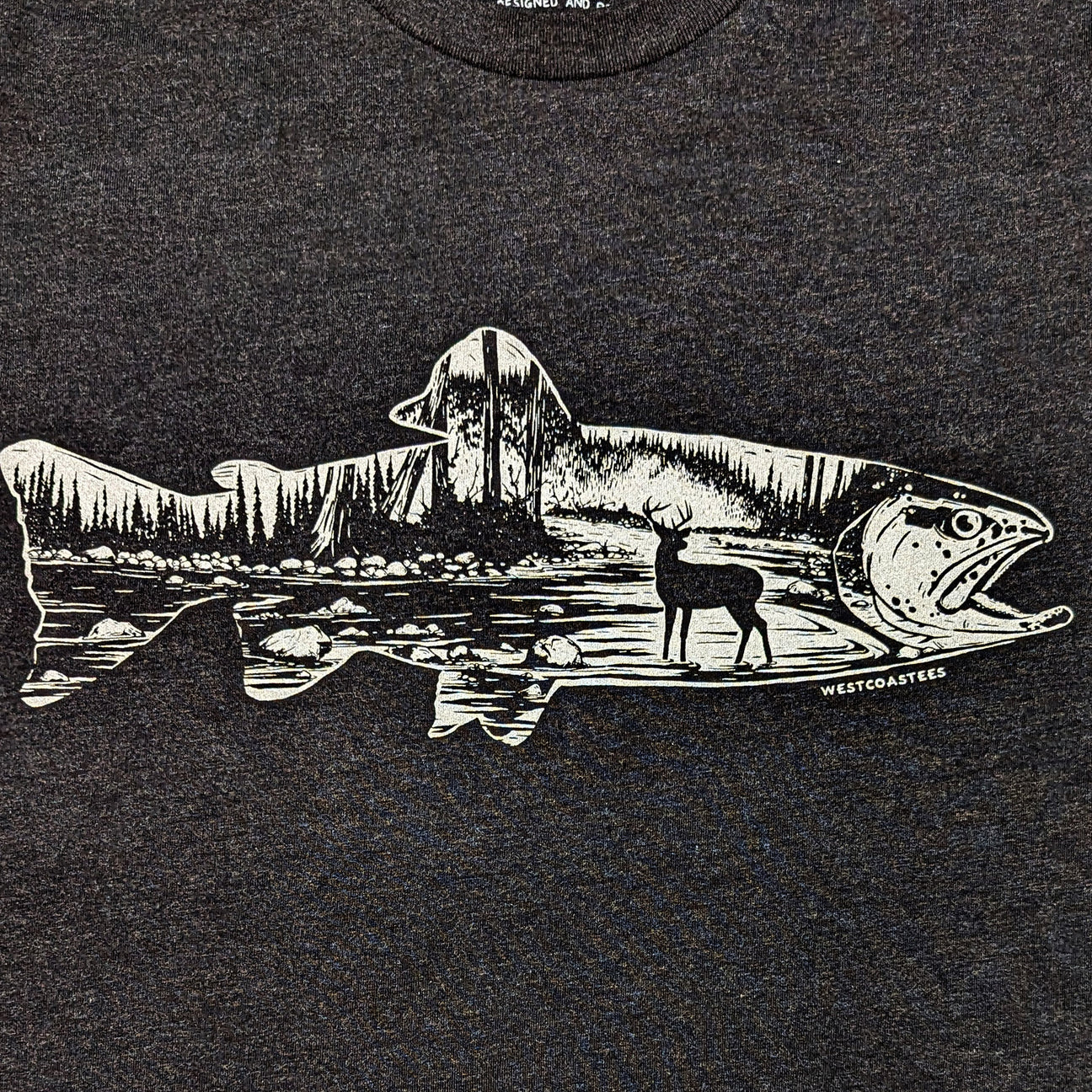 Westcoastees Adult Unisex  T-shirt River Deer