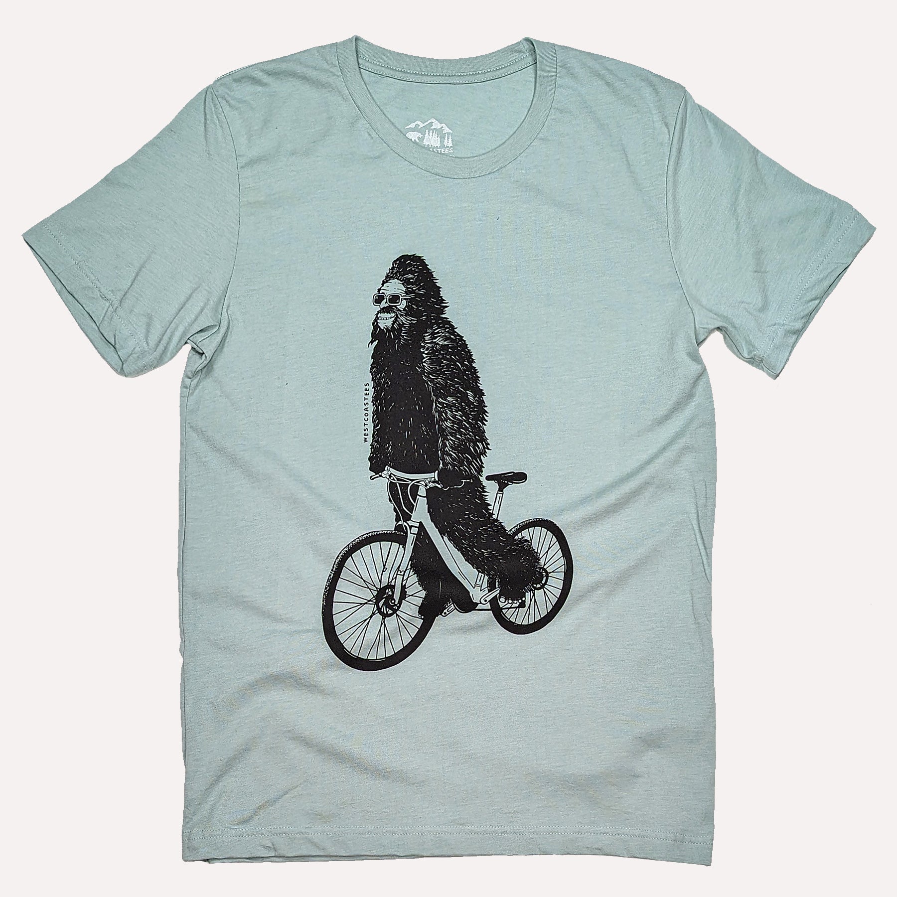 Westcoastees T-Shirt Biking Sasquatch - Westcoastees - T-Shirt - House of Himwitsa Art Gallery